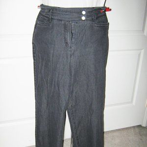 Larry Levine Grey cotton straight leg jeans 14
